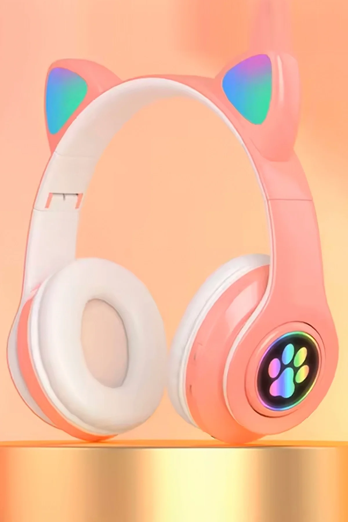 Kulak üstü Bluetooth Kulaklık - Renk: Pembe, Bluetooth Versiyon: 5.0, Mikrofon, Özellik: Kablolu
