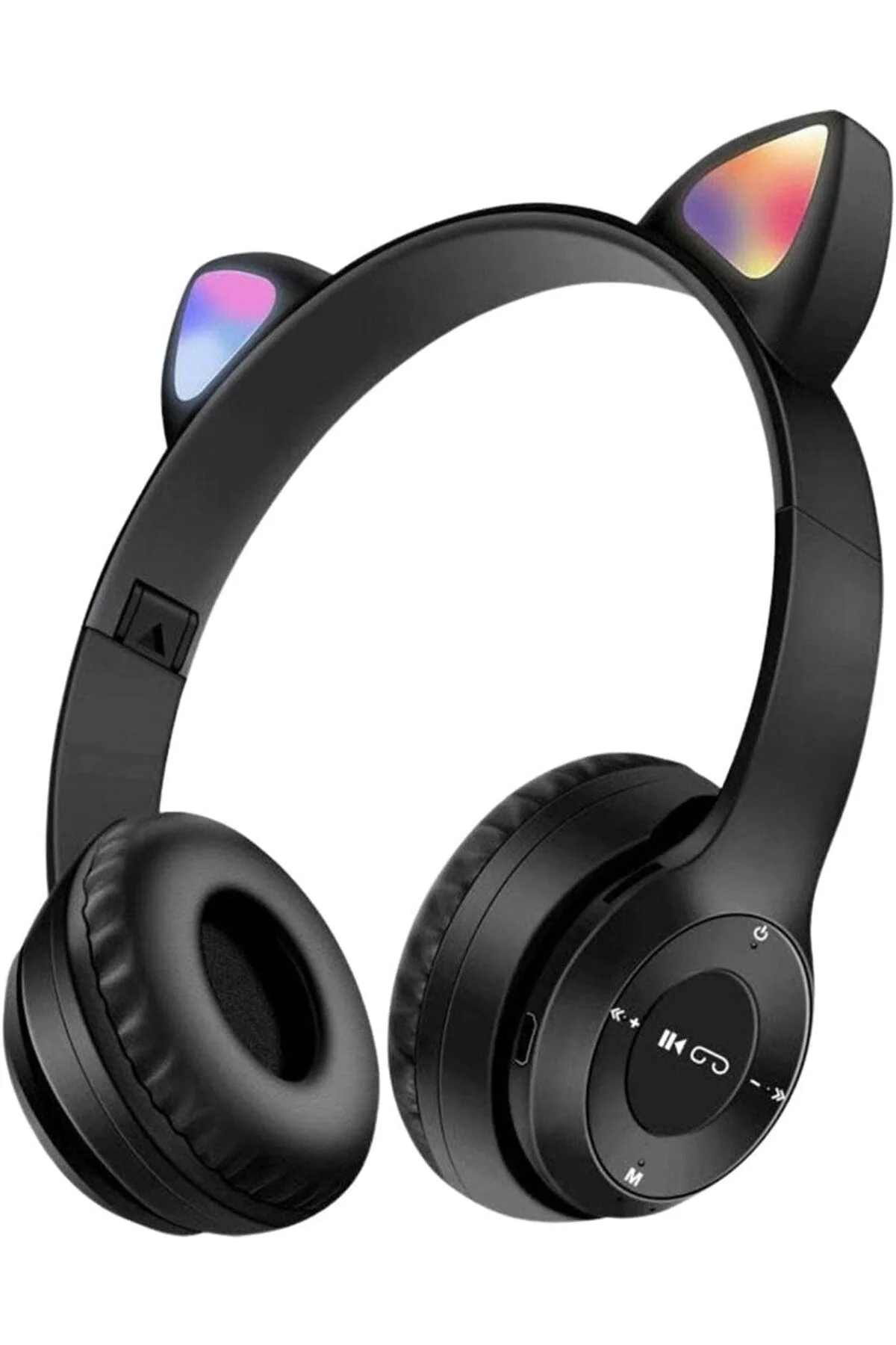 Kulak Üstü Bluetooth Kulaklık, RGB Işıklı ve Dokunmatik Kontrollü, Mikrofonlu, Siyah Renk