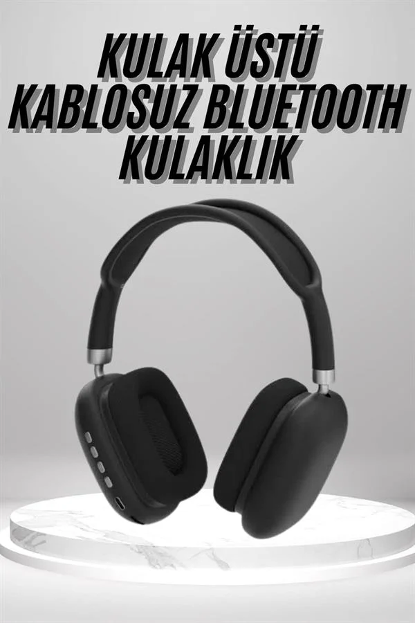 Kulak Üstü Kablosuz Bluetooth Kulaklık Yumuşak Süngerli SD Kart Girişli