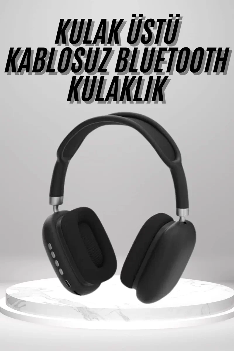 Kulak Üstü Kablosuz Bluetooth Kulaklık Yumuşak Süngerli SD Kart Girişli - Lisinya