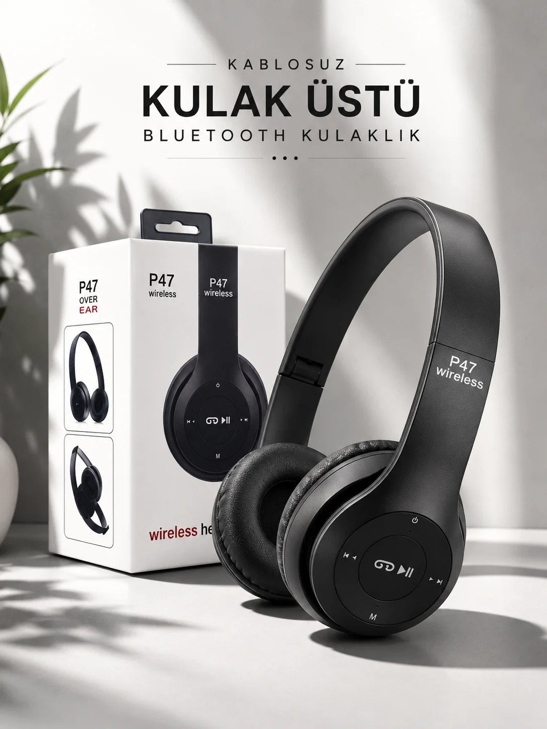 Kulak Üstü TF Kart ve AUX Destekli Ergonomik Bluetooth Kulaklık