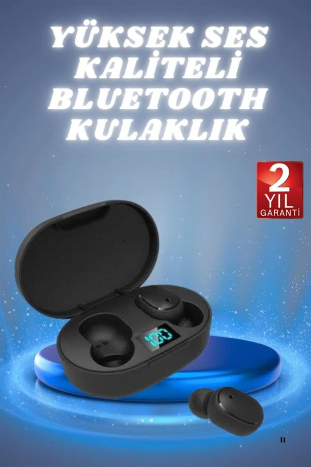 Kulaklık Dijital Göstergeli Bluetooth Bağlantılı Kablosuz Kulak İ