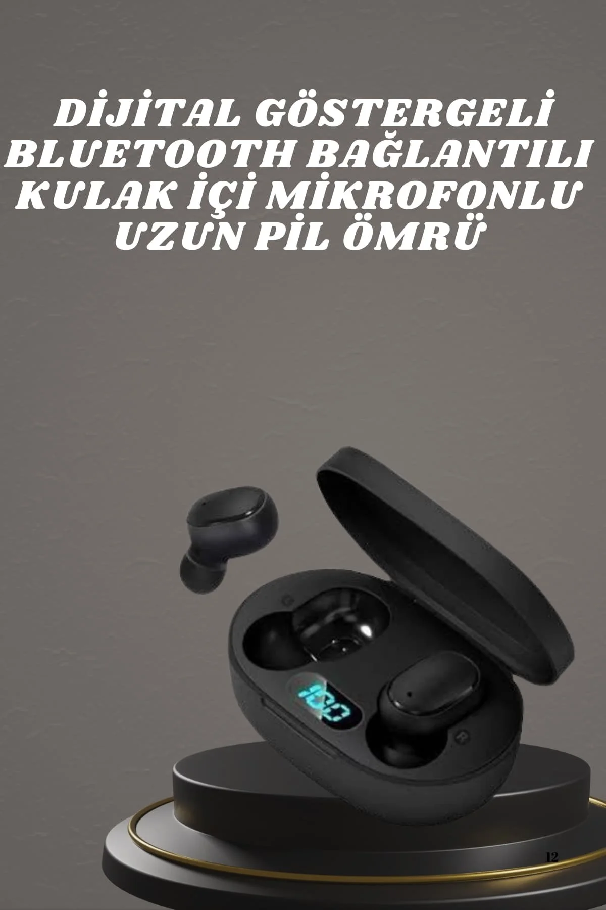 Kulaklık Dijital Göstergeli Bluetooth Bağlantılı Kablosuz Kulak İ