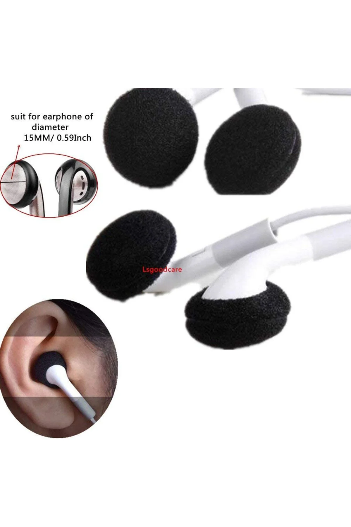 Kulaklık Süngeri, Kulaklık Yastığı 10 Adet (18 mm) - SİYAH - Görsel 7
