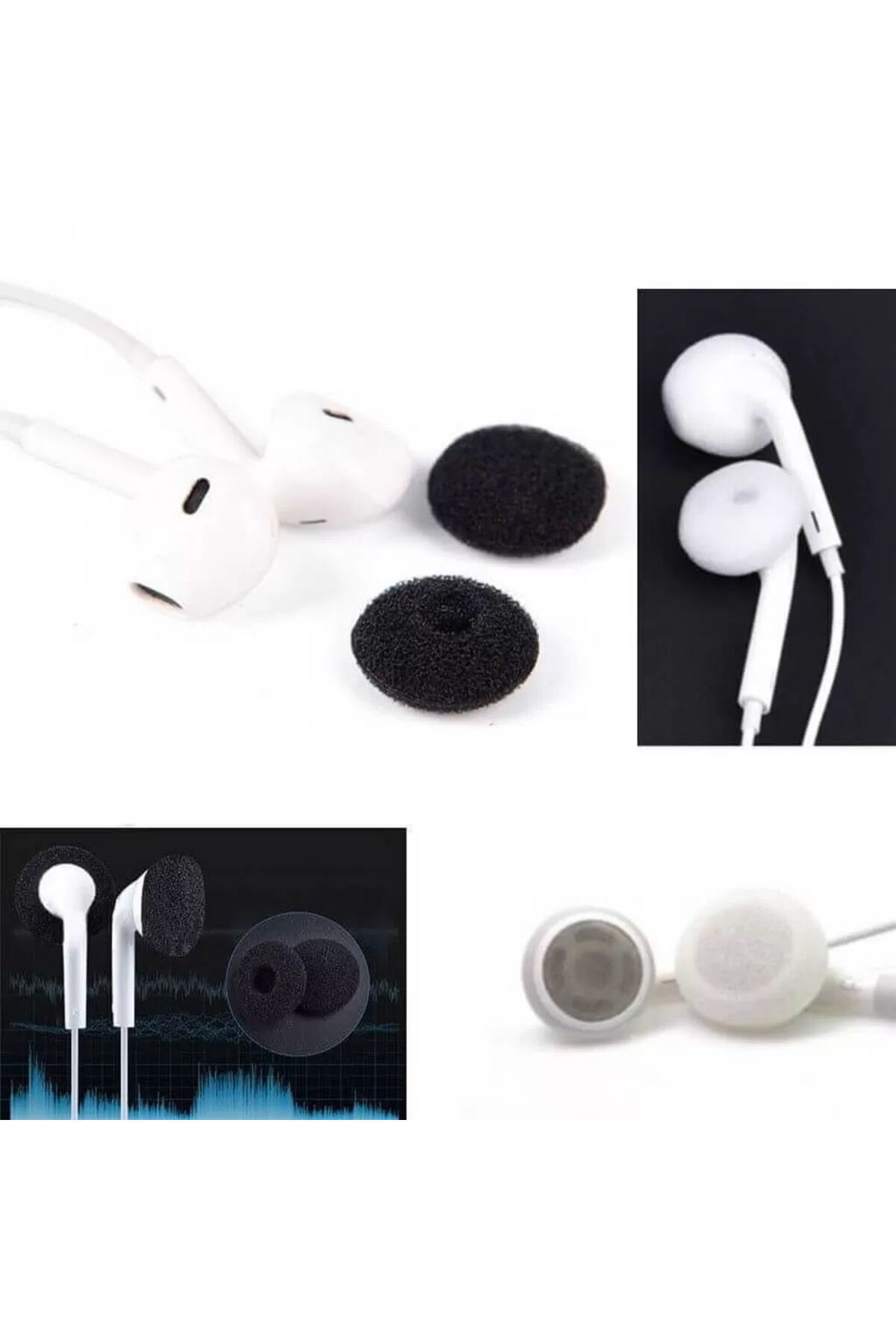 Kulaklık Süngeri, Kulaklık Yastığı 10 Adet (18 mm) - SİYAH