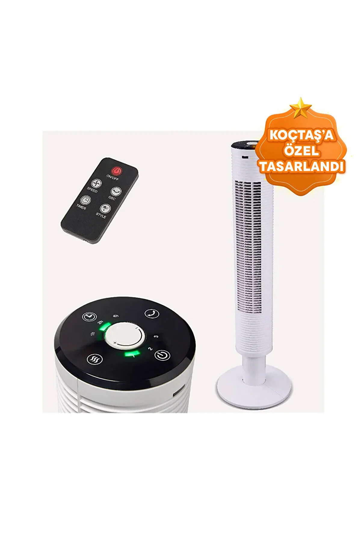 Kule Tipi Kumandalı Vantilatör Beyaz 45 Watt FTP6