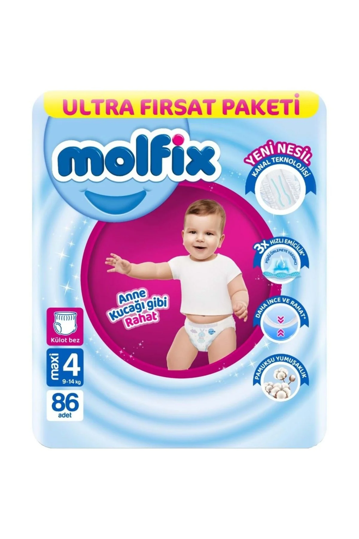 Külot Bez Ultra Fırsat Paketi 4 Beden 9-14 Kg 86 Adet