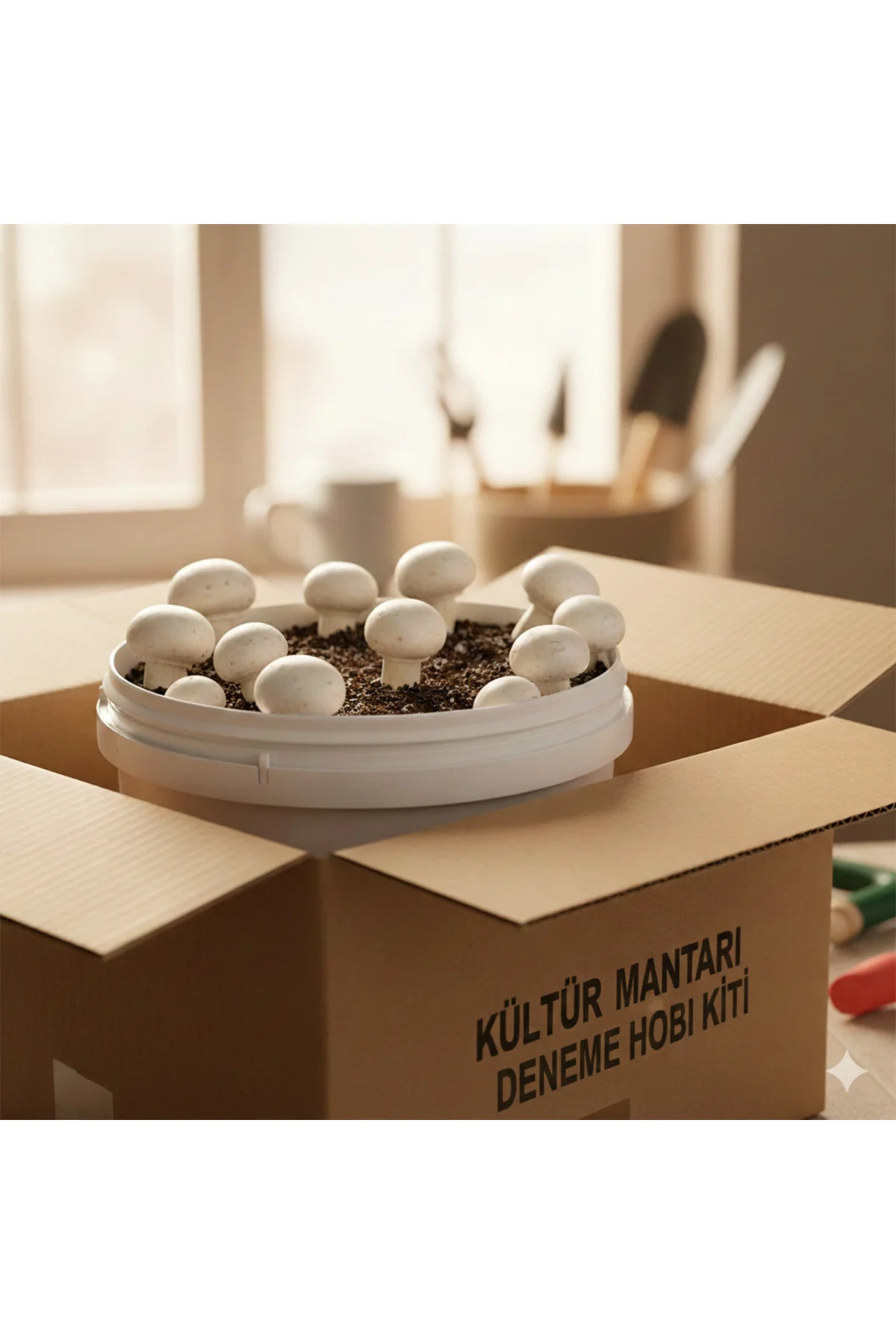Kültür Mantarı Deneme Hobi Kiti + Hediye Üzüm Fidanı Tohumları