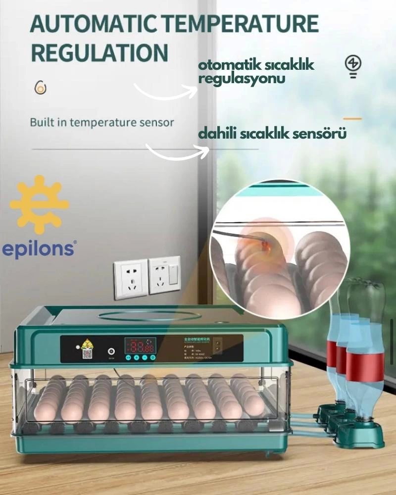 Kuluçka Makinesi Epo-130my Extra Hediyeli 130 Yumutalık Yedek Mot Kuluçka Makinesi Epo-130my Extra Hediyeli 130 Yumutalık Yedek Mot