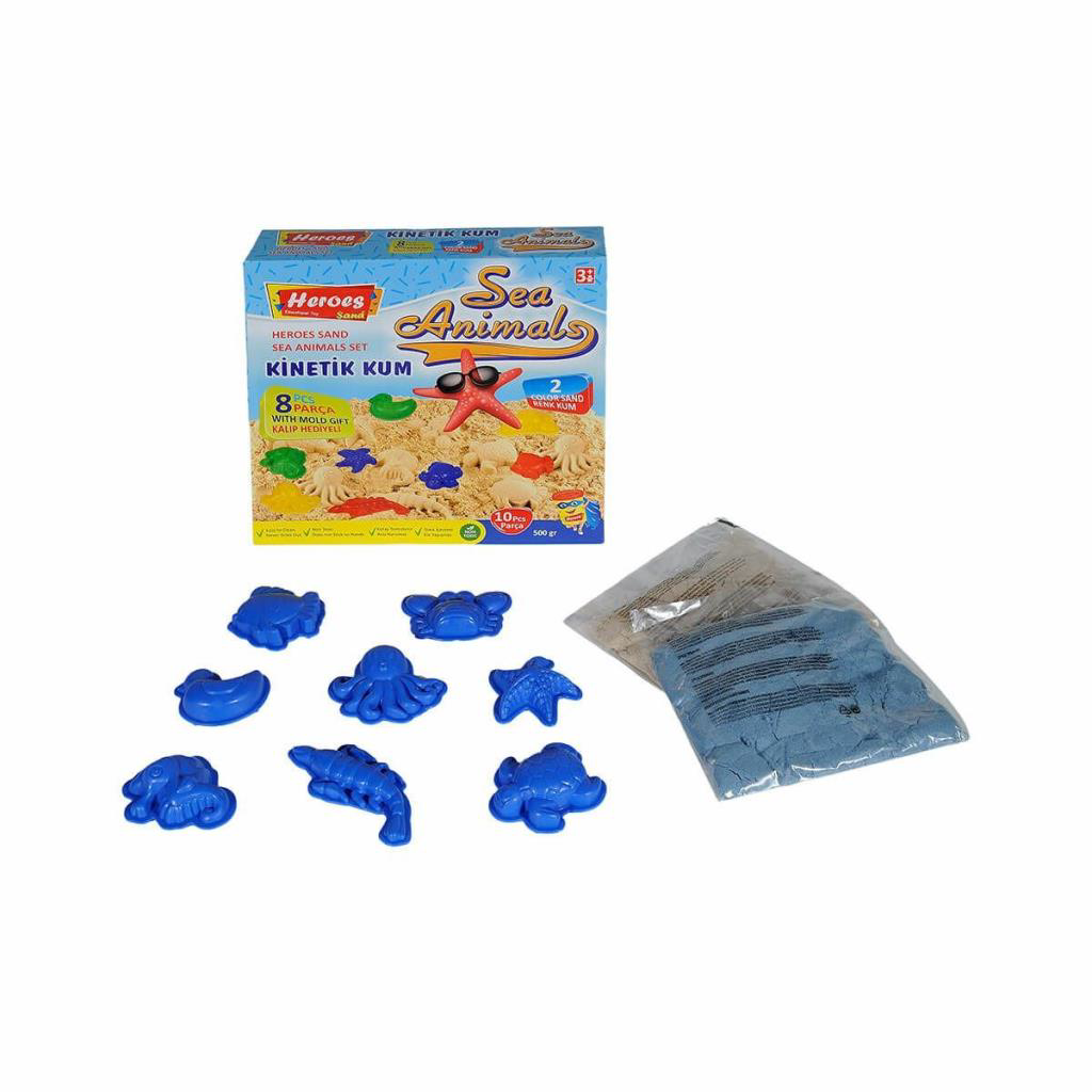 KUM-040 500gr Heroes Kinetik Kum Deniz Hayvanlı Kalıplı Set - Ere