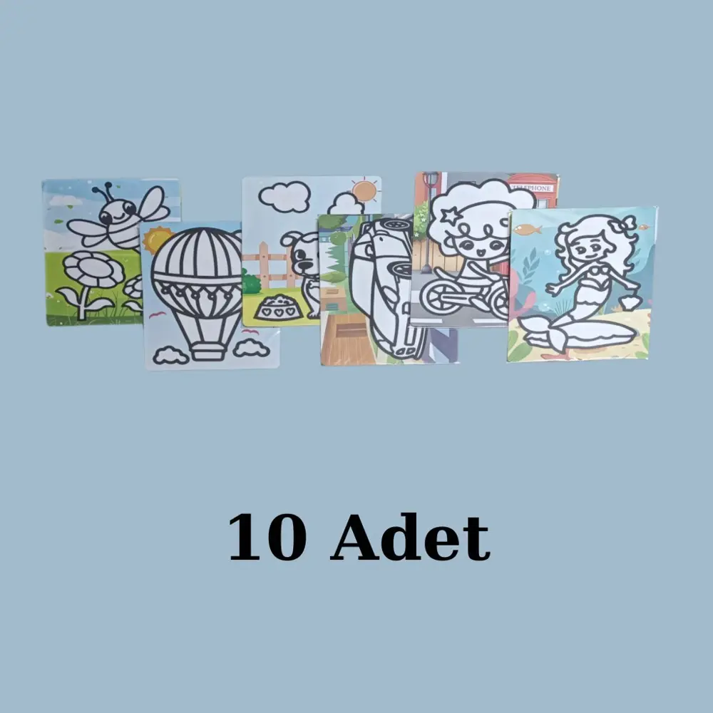 Kum Boyama Seti 10 Adet  A4 Boyutunda (27x20 )