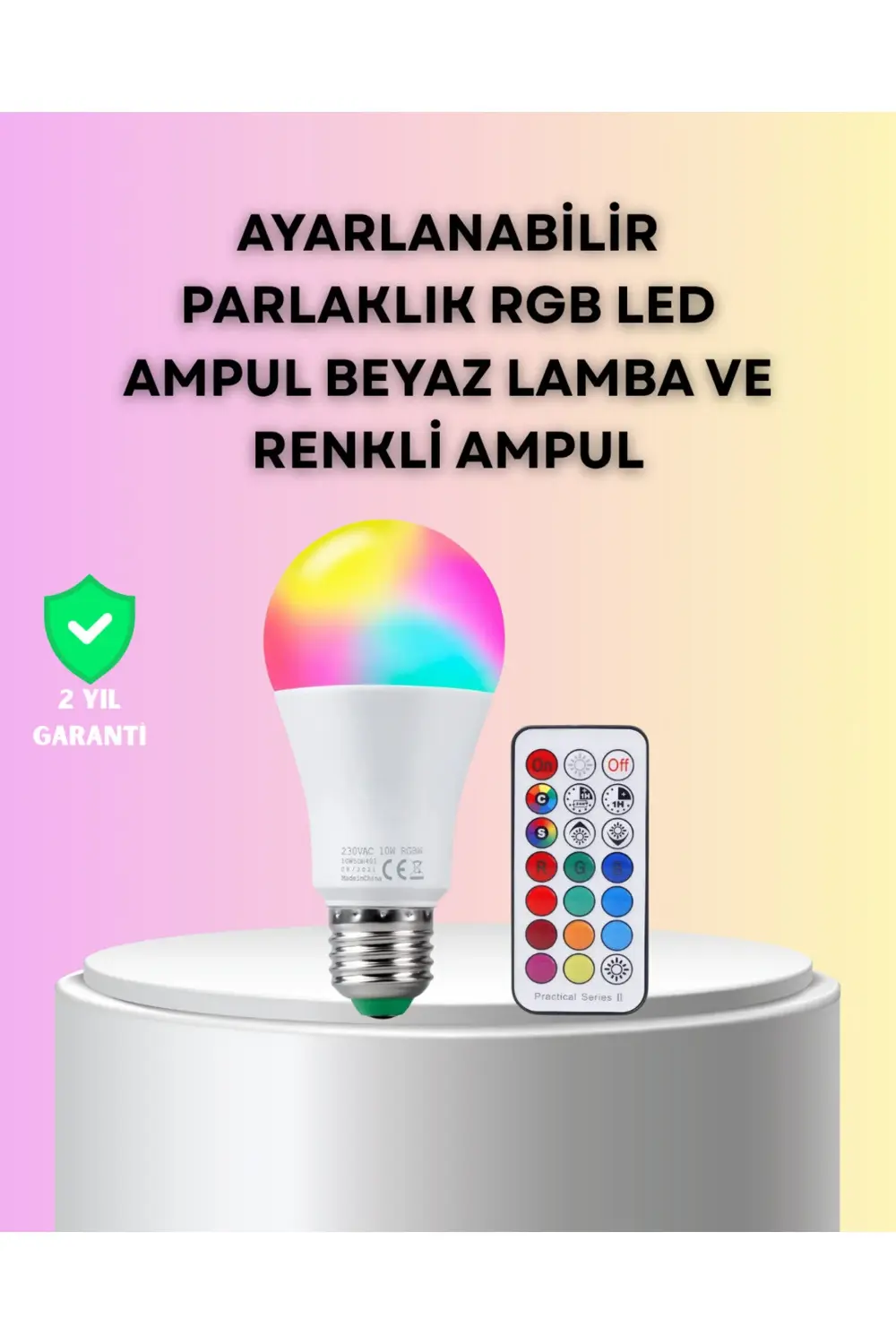 Kumanda Destekli Çok Renkli Akıllı LED Ampul