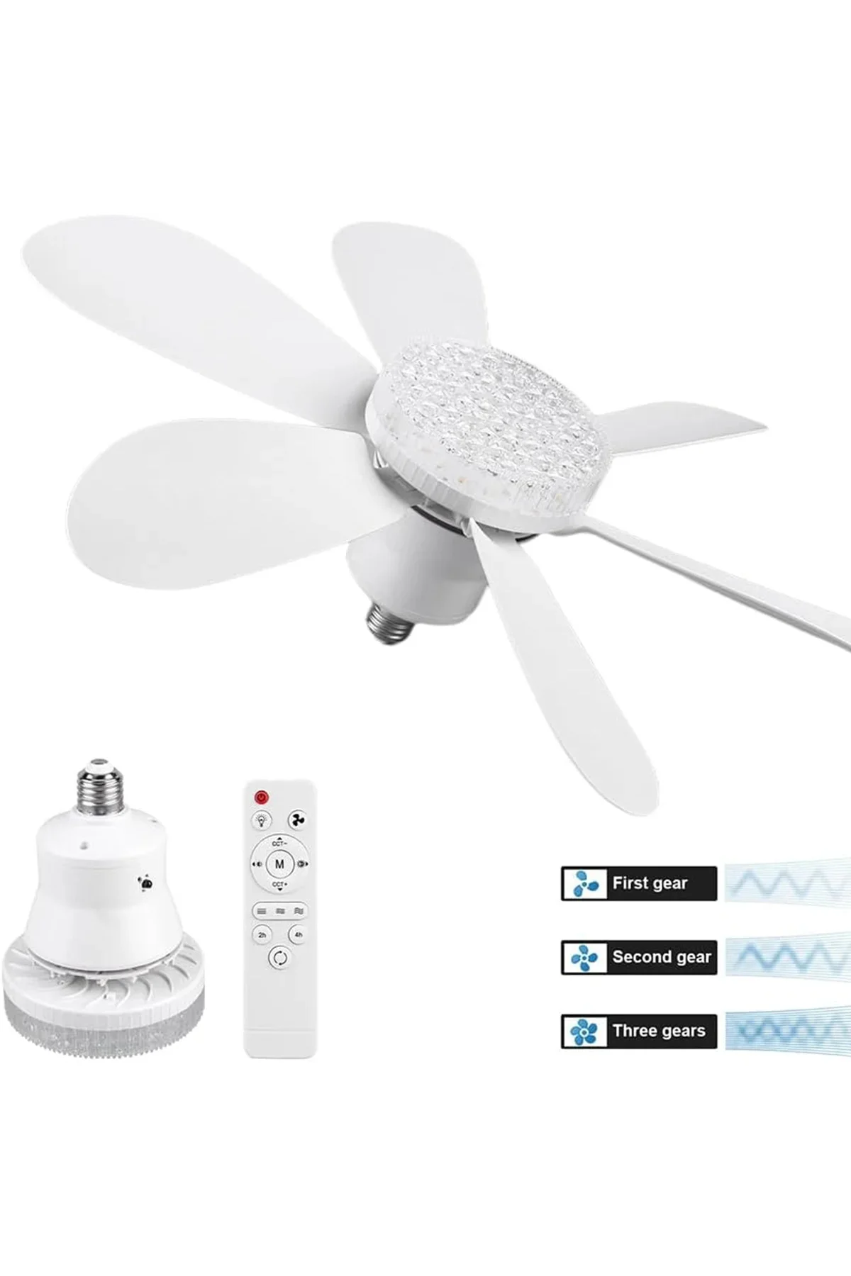 Kumandalı 2in1 Tavan Vantilatör Avize 52 cm - 6 Kanat, 3 Hız
