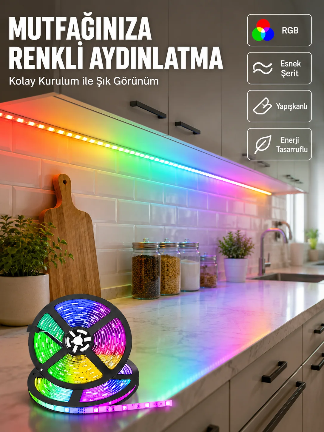 Kumandalı 5 Metre Şerit LED Dekoratif Aydınlatma