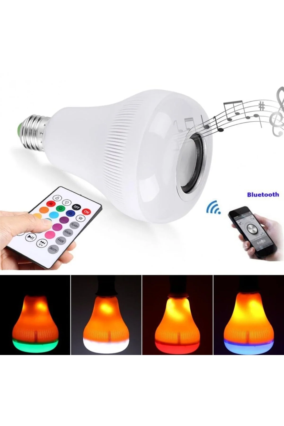 Kumandalı Bluetooth Hoparlör Ampul LD-37 - Görsel 2