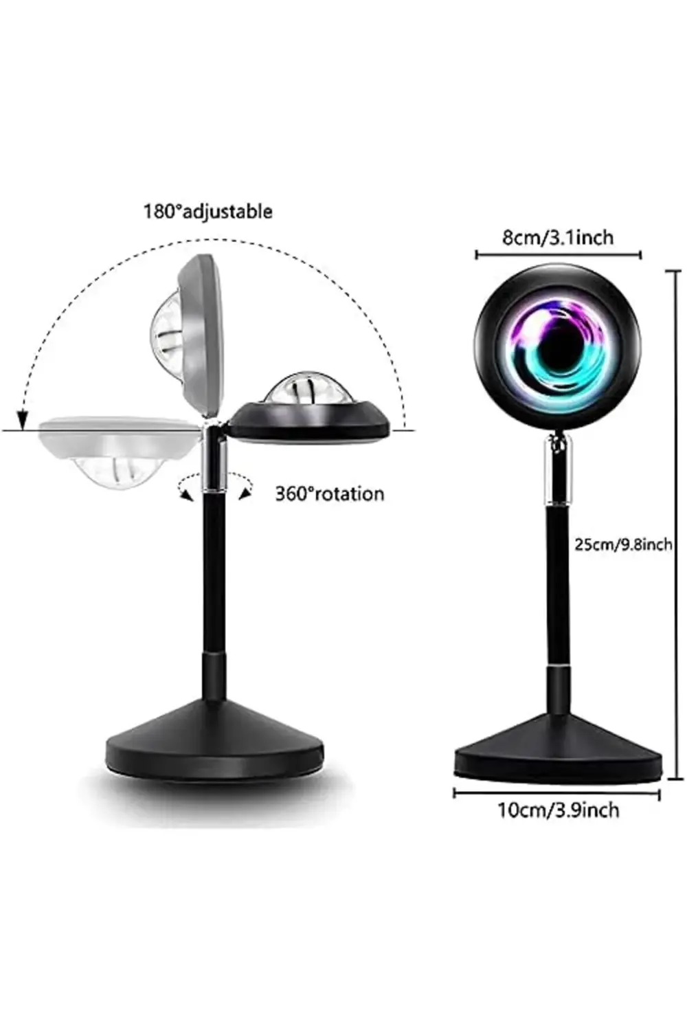 Kumandalı Gün Batımı Projektörü RGB 16 Renk UFO Projeksiyon USB M