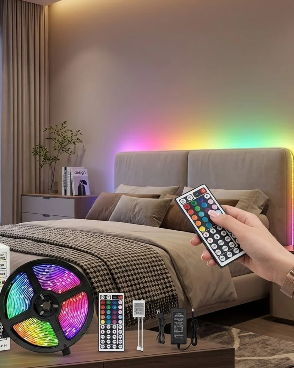 Kumandalı Rgb Şerit Led 5 Metre Renk Değiştiren Dekoratif Led Işık - Lisinya Diğer