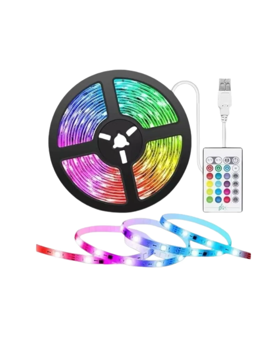 Kumandalı RGB Şerit Led 5 Metre Renk Değiştiren Dekoratif LED Işık