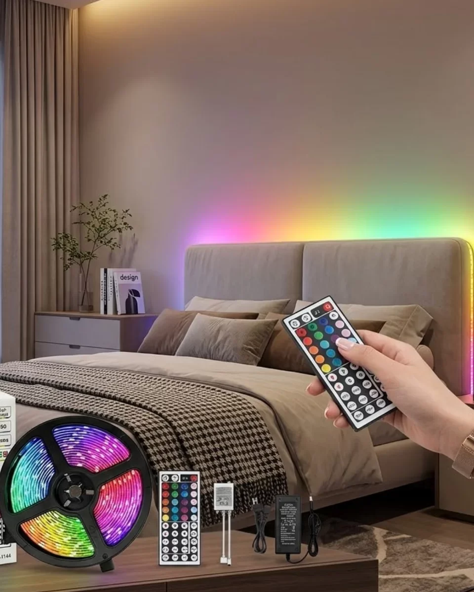 Kumandalı RGB Şerit Led 5 Metre - Renk Değiştiren Dekoratif Işık ve TV Arkası Aydınlatma