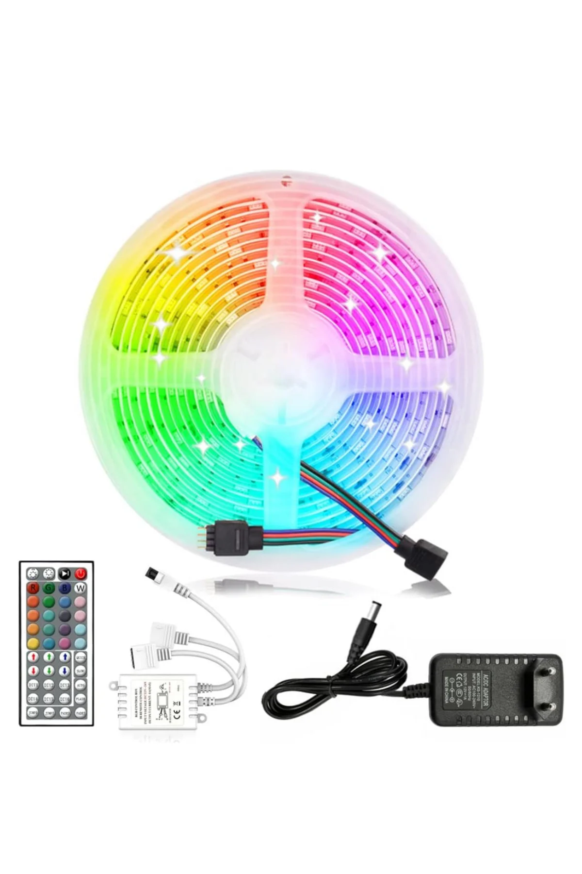 Kumandalı RGB Şerit Led 5 Metre Renk Değiştiren Dekoratif LED Işık