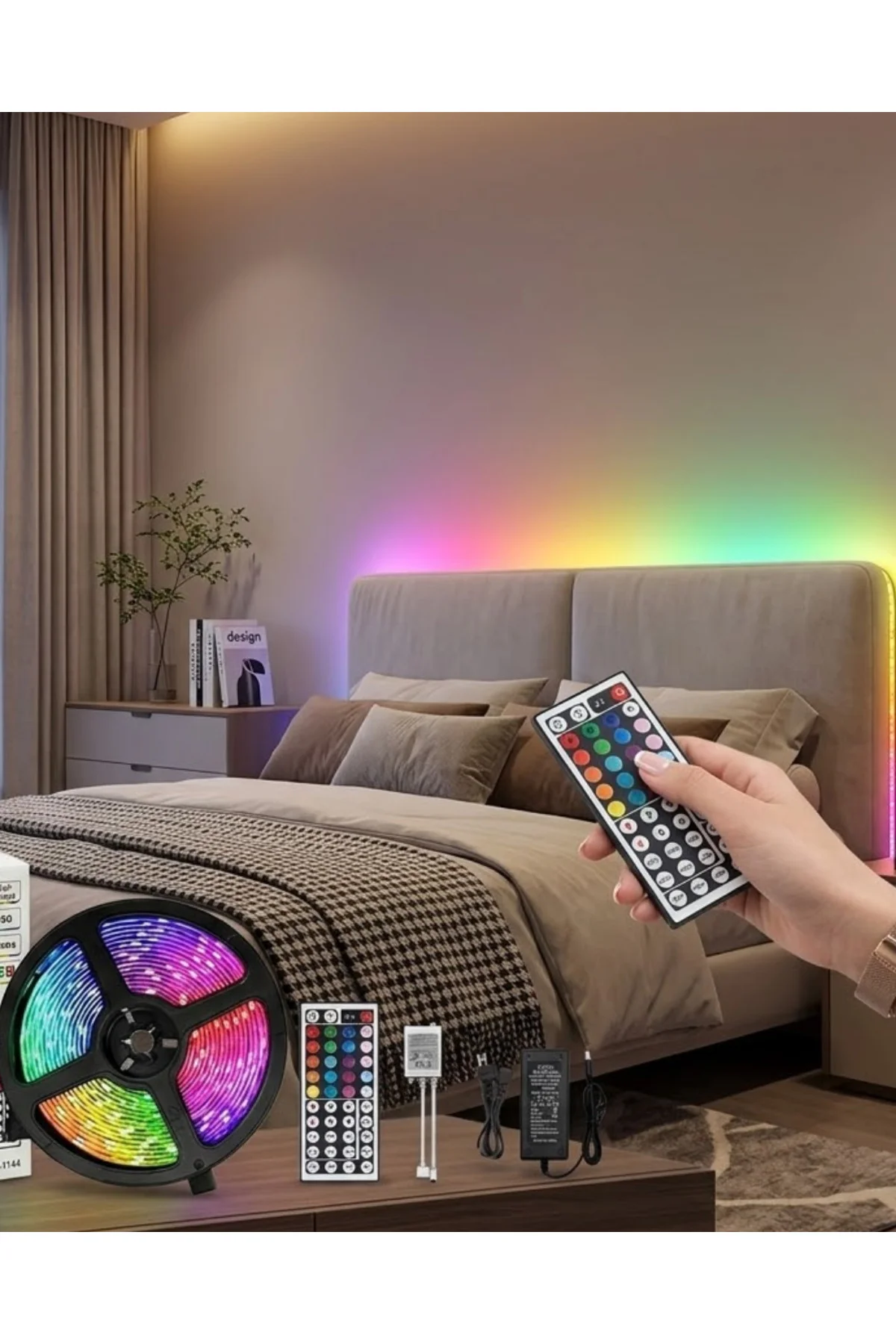 Kumandalı RGB Şerit Led 5 Metre Renk Değiştiren Dekoratif LED Işık