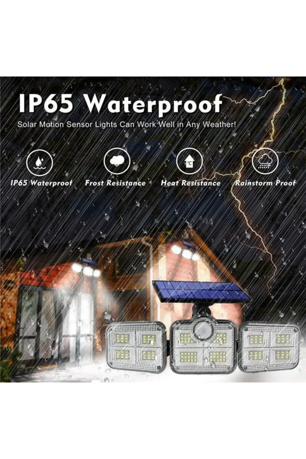 Kumandalı Solar Güneş Enerjili 122 Ledli Hareket Sensörlü Bahçe A