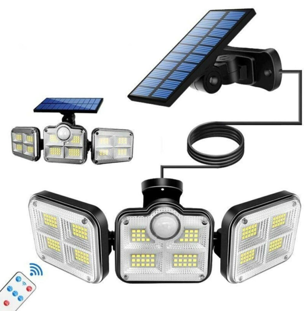 Kumandalı Solar Güneş Enerjili 122 Ledli Hareket Sensörlü Bahçe A
