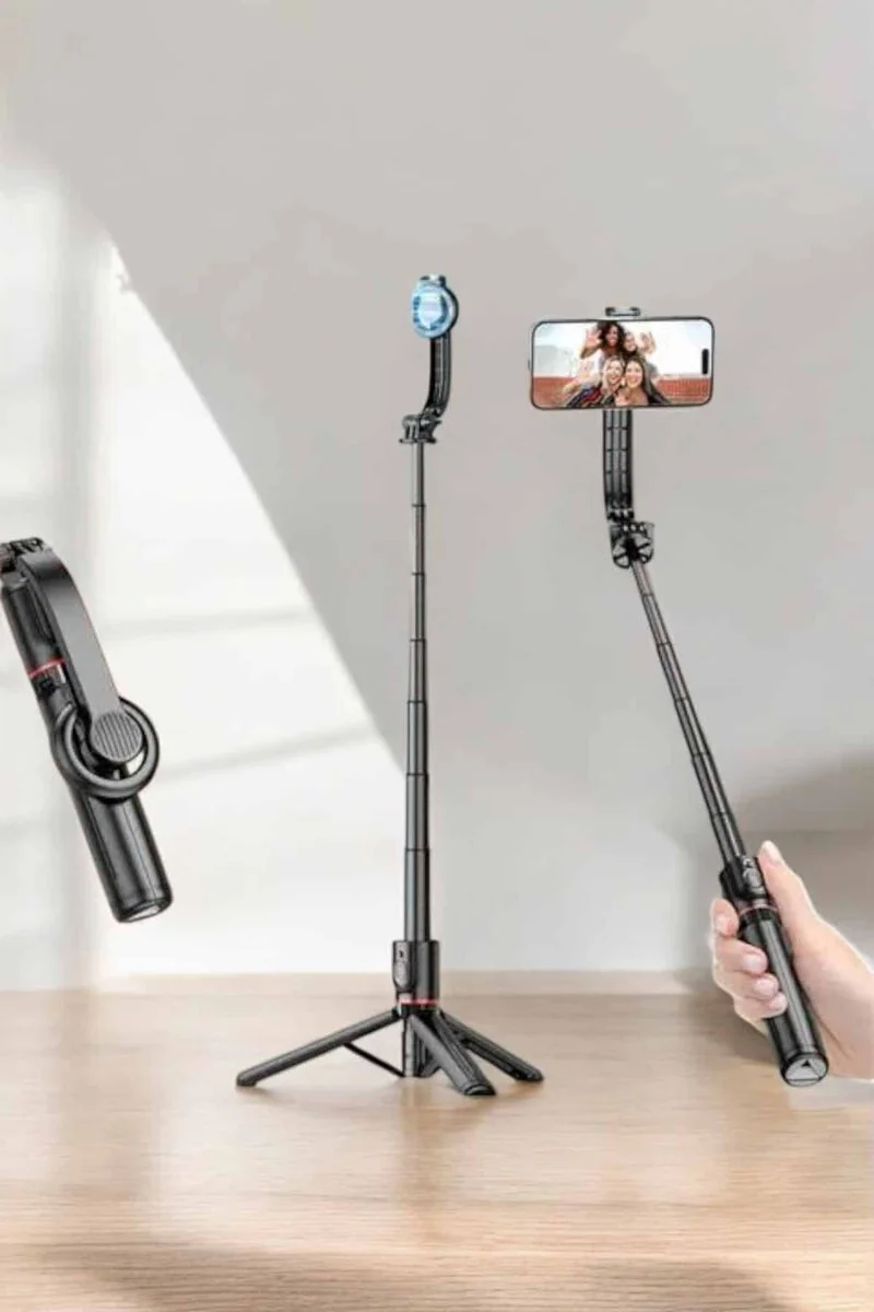 Kumandalı Tripod Telefon Tutucu Selfie Çubuğu 360° Dönebilen - Bluetooth Kontrol