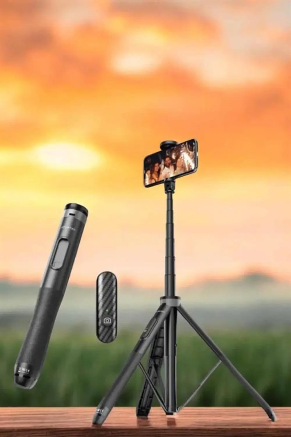 Kumandalı Tripod Telefon Tutucu Selfie Çubuğu 360 Derece Dönebile