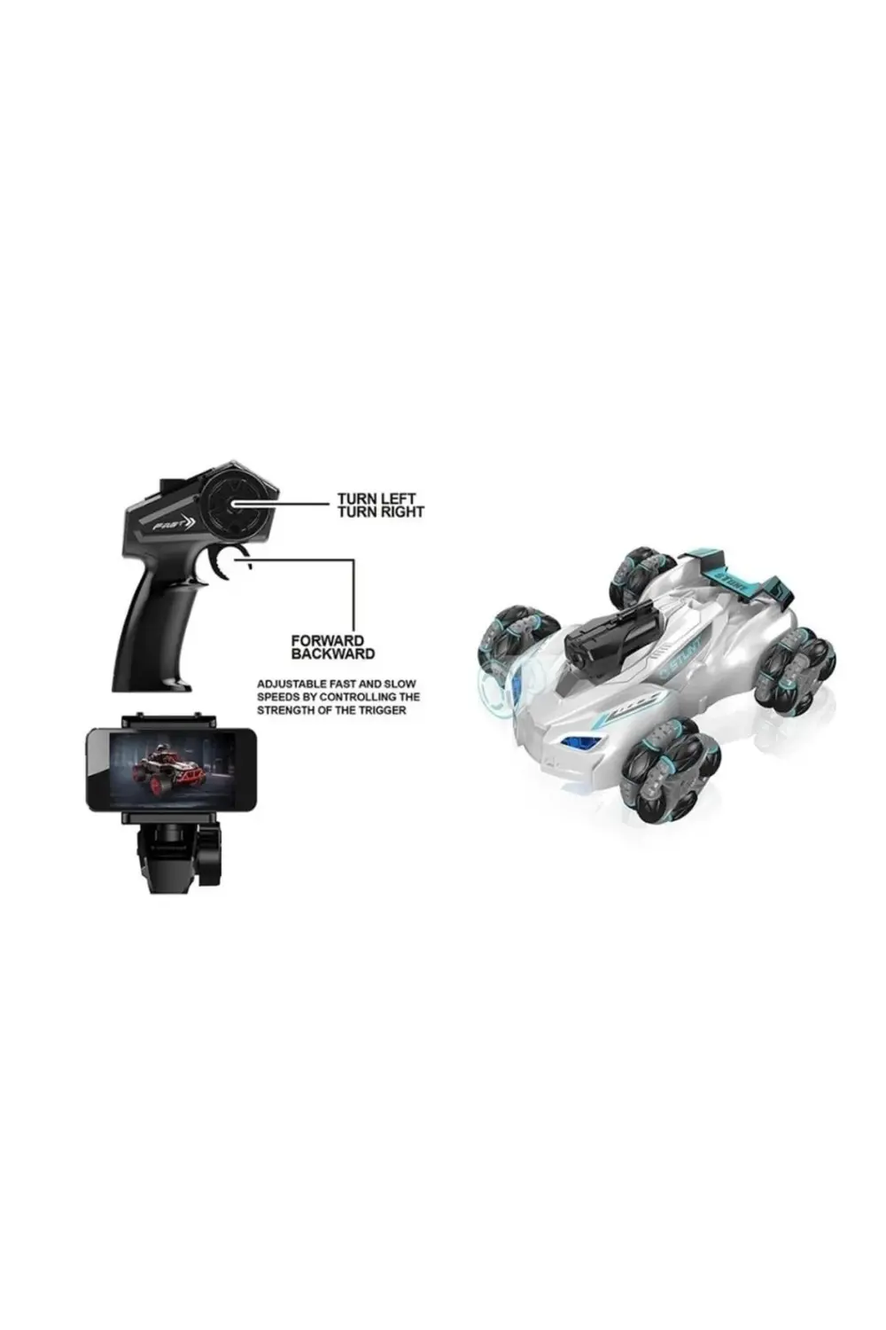 Kumandalı Wifi Kameralı Stunt Araba - Gerçekçi Hareket Kabiliyeti