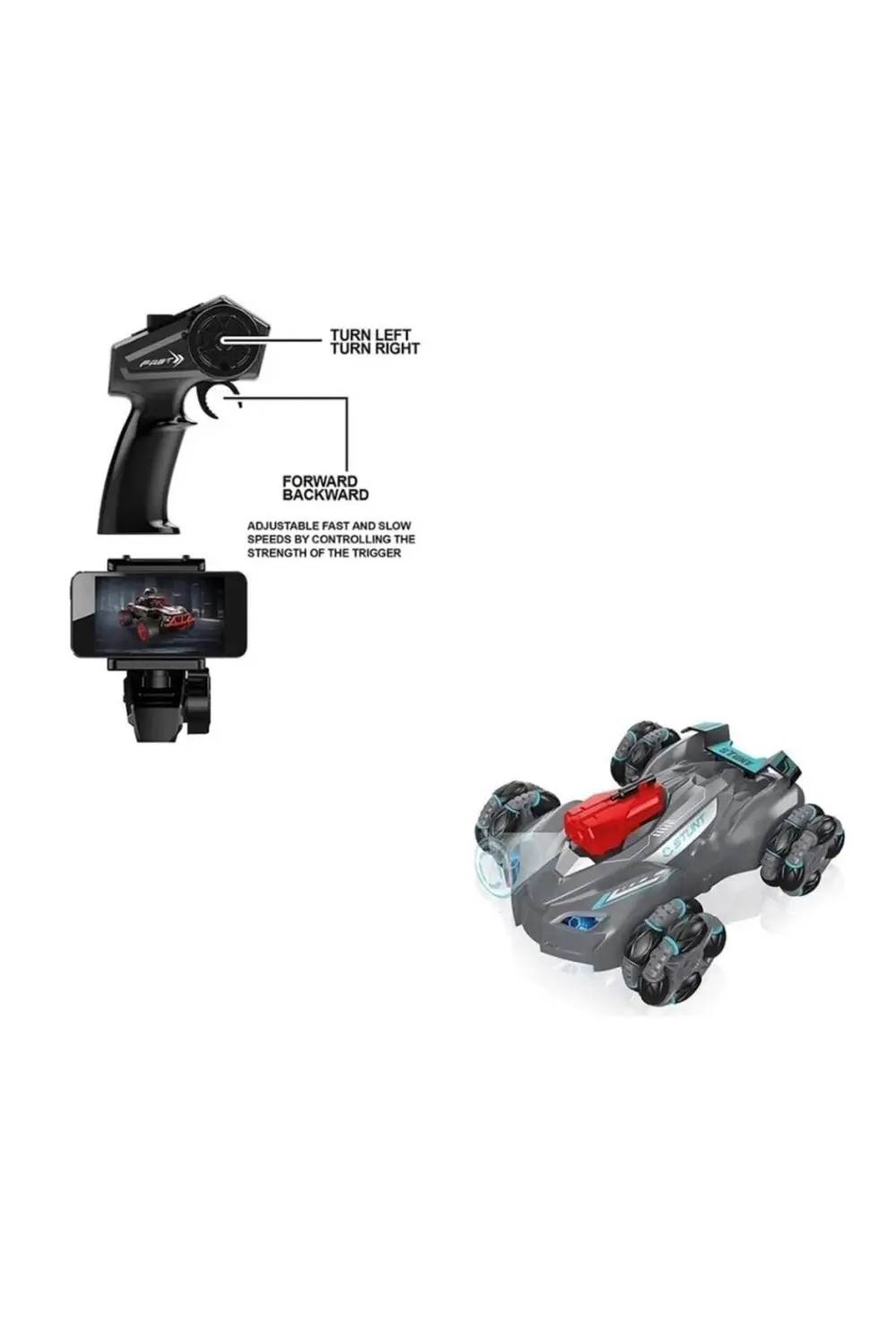 Kumandalı Wifi Kameralı Stunt Araba - Gerçekçi Hareket Kabiliyeti