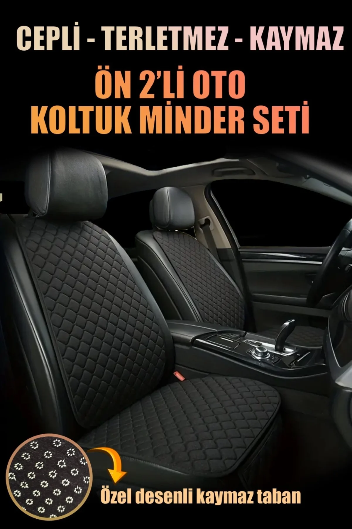 Kumaş Ön İkili Oto Koltuk Minderi Siyah Kumaş Ön İkili Oto Koltuk Minderi Siyah