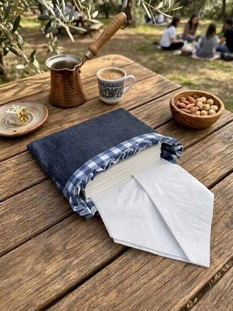 Kumaştan Peçetelik Servis Mavi