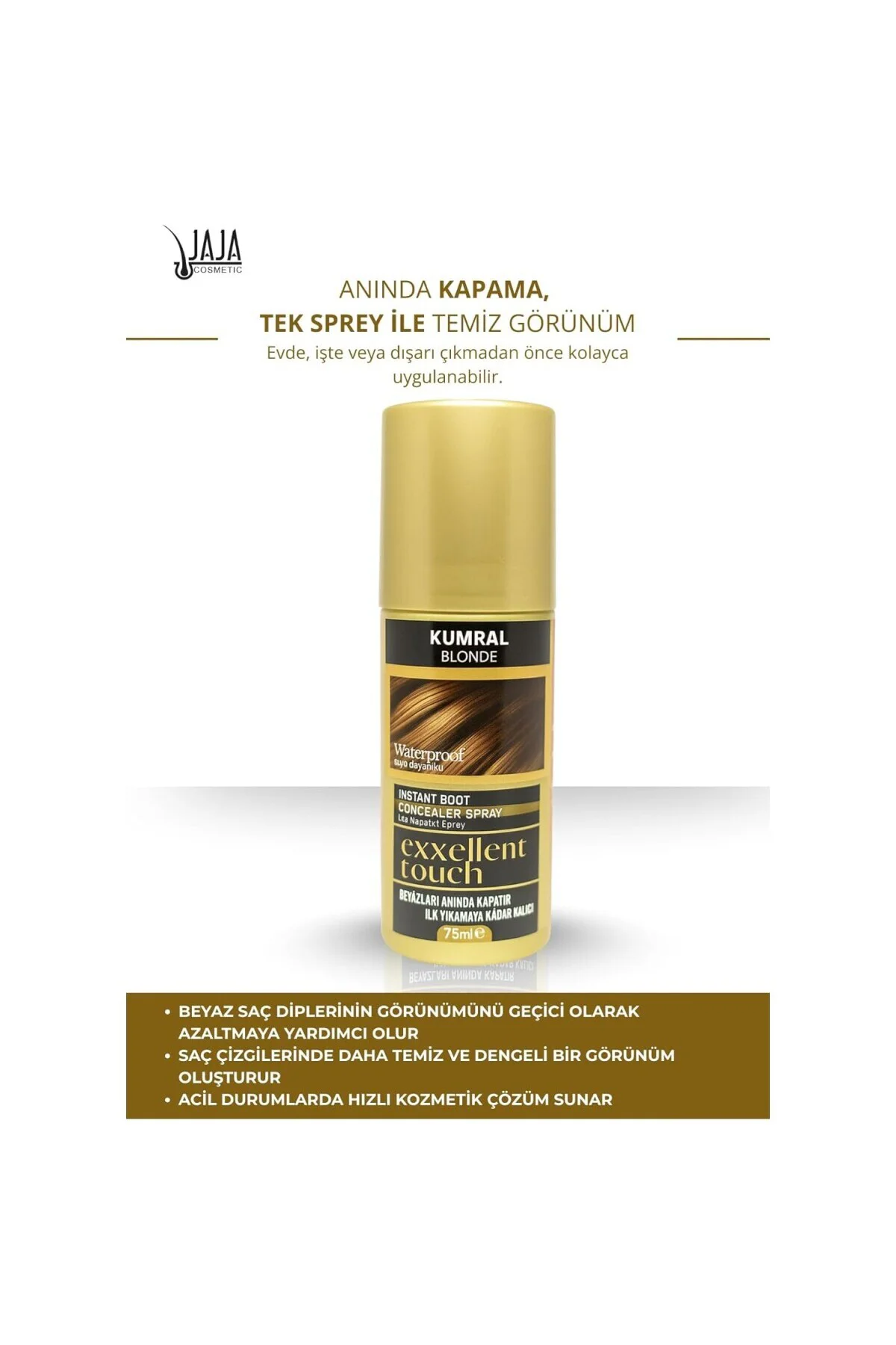 Kumral (Brown) Dip Kapatıcı Saç Spreyi | 75 ML & Pratik Uygulama
