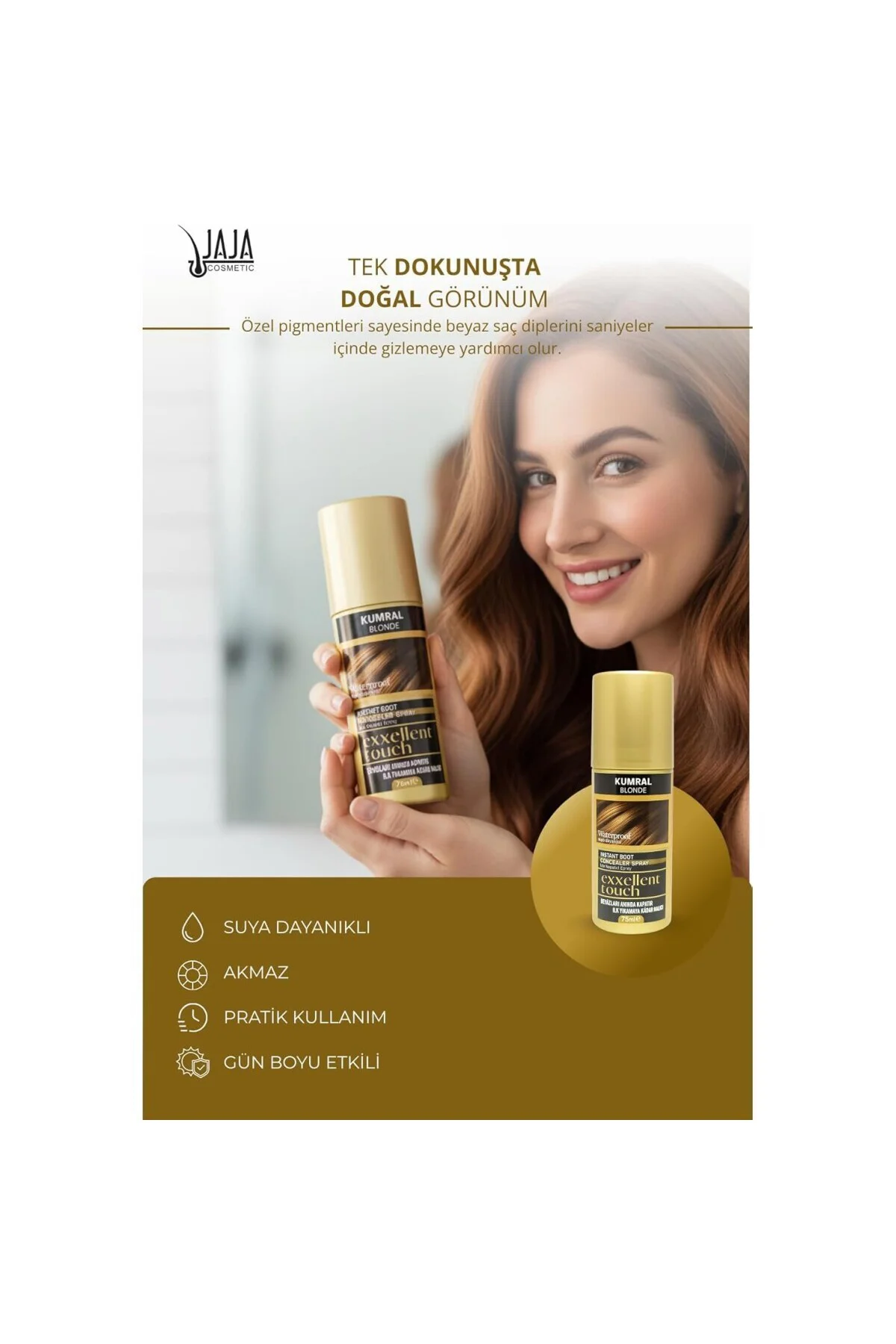 Kumral (Brown) Dip Kapatıcı Saç Spreyi | 75 ML & Pratik Uygulama