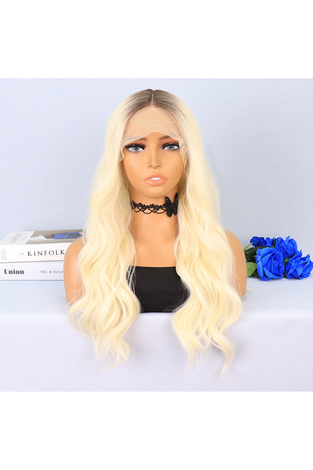 Fantaziatölyesi Kumral Platin Ombreli Fiber Sentetik Tül Peruk