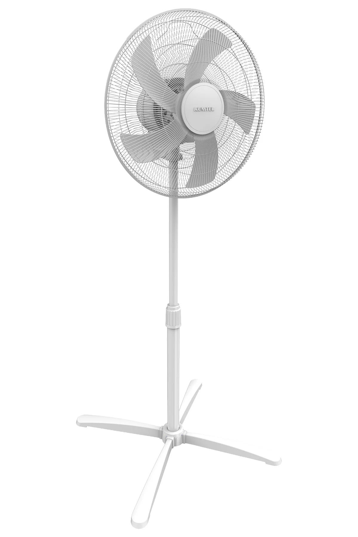 Kumtel Beyaz 16 inç Ayaklı Vantilatör 50 W, 5 Pervaneli, 3 Kademeli, 121 cm Yükseklik
