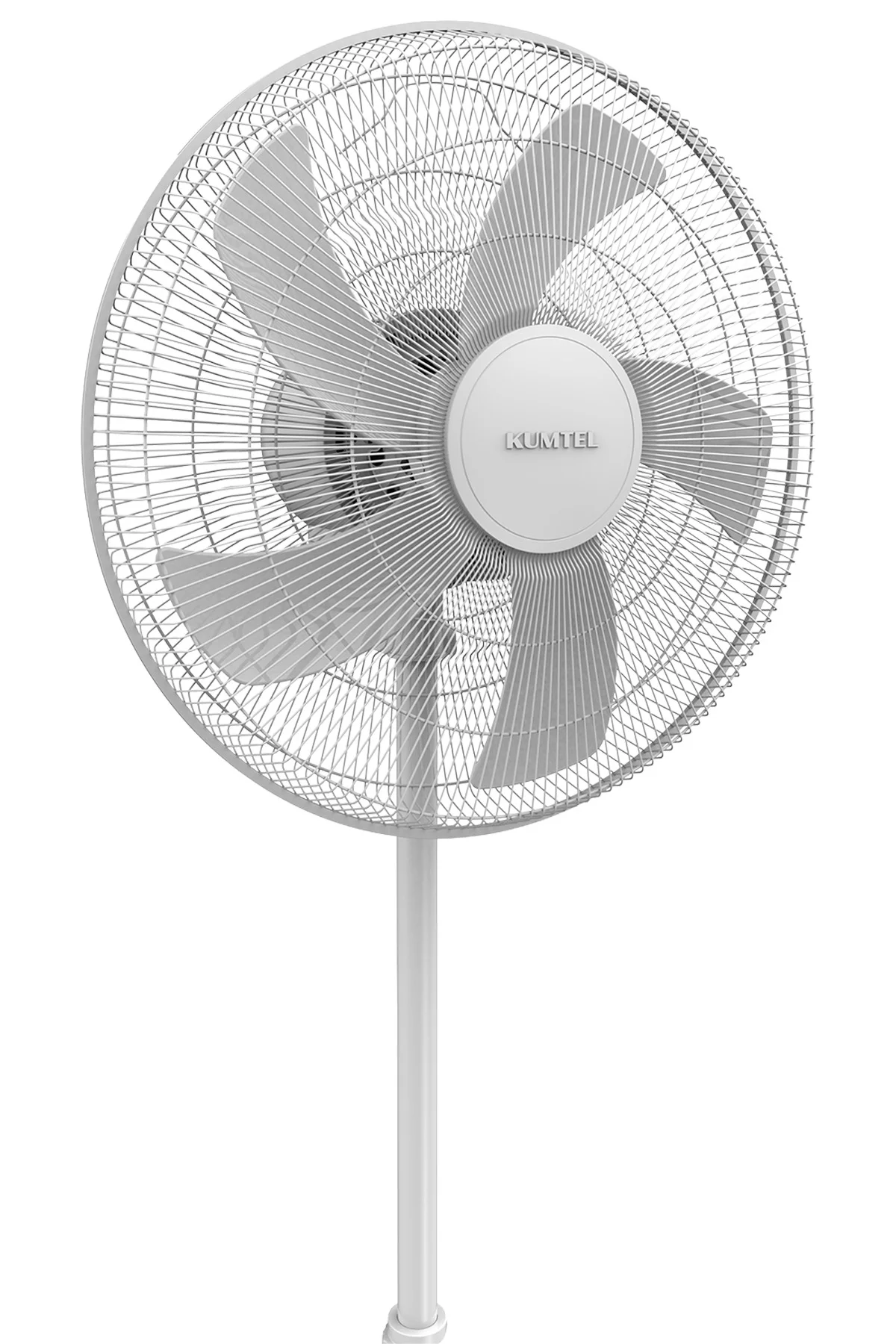 Kumtel Beyaz 16 inç Ayaklı Vantilatör 50 W, 5 Pervaneli, 3 Kademeli, 121 cm Yükseklik
