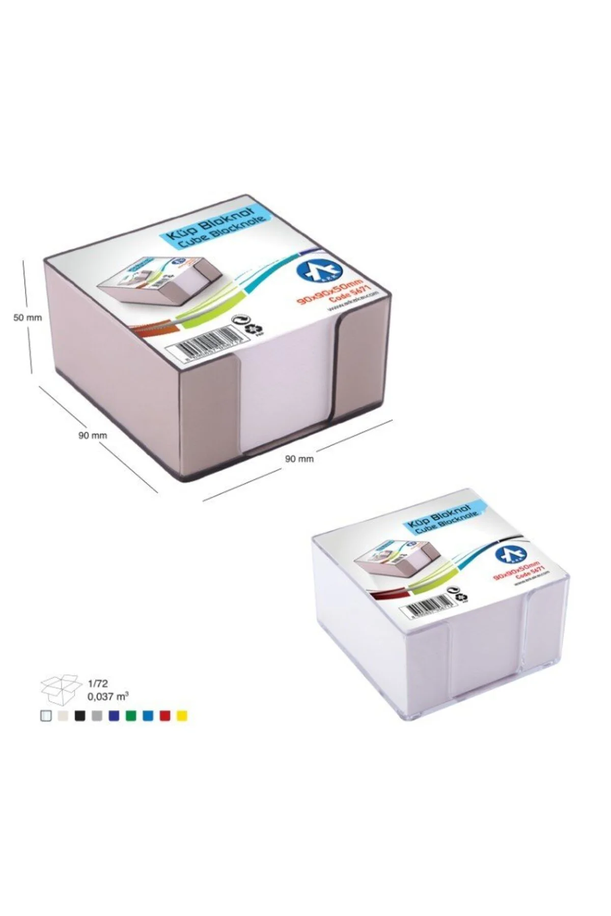Küp Blok Notluk Pls.kutulu 567-1 90x90x50mm Küp Blok Notluk Pls.kutulu 567-1 90x90x50mm
