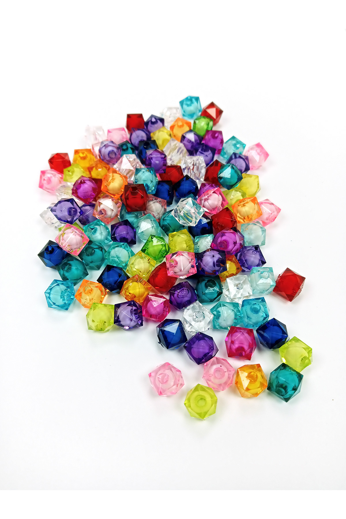 Küp Boncuk İçten Boncuklu Bileklik Çanta Boncuğu 10 mm 50 gr Karı