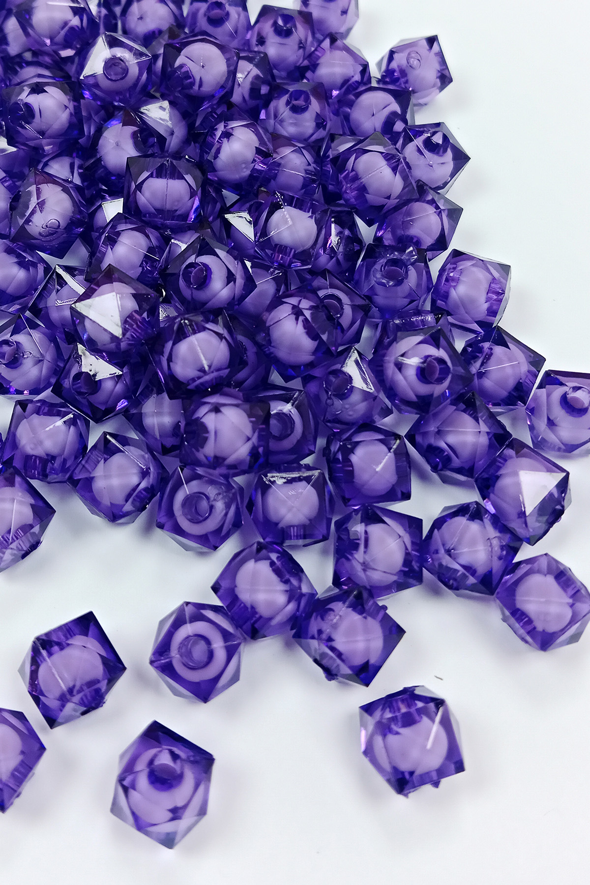 Küp Boncuk İçten Boncuklu Bileklik Çanta Boncuğu 10 mm 50 gr Efla