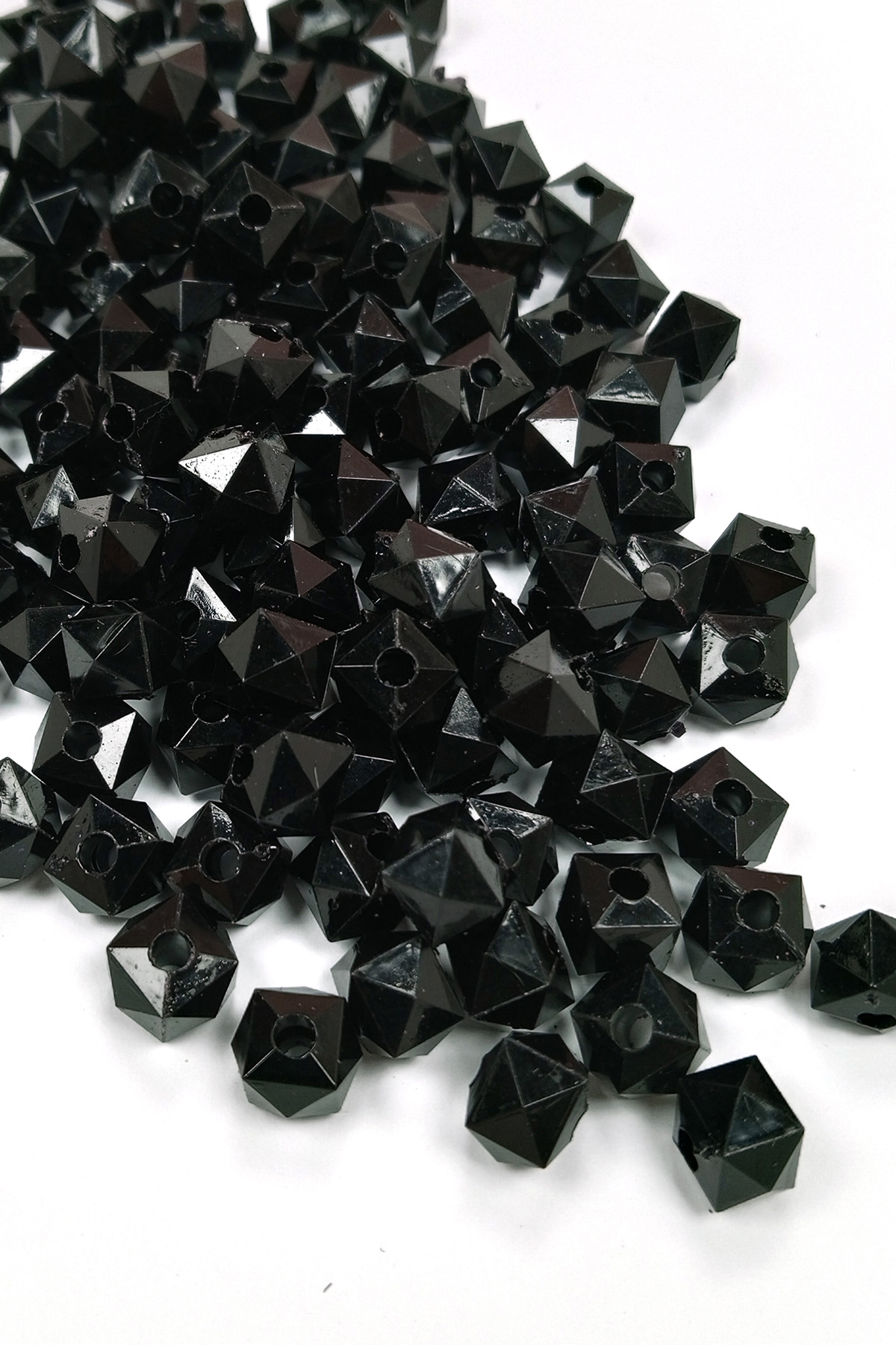 Küp Boncuk İçten Boncuklu Bileklik Çanta Boncuğu 10 mm 50 gr Siya