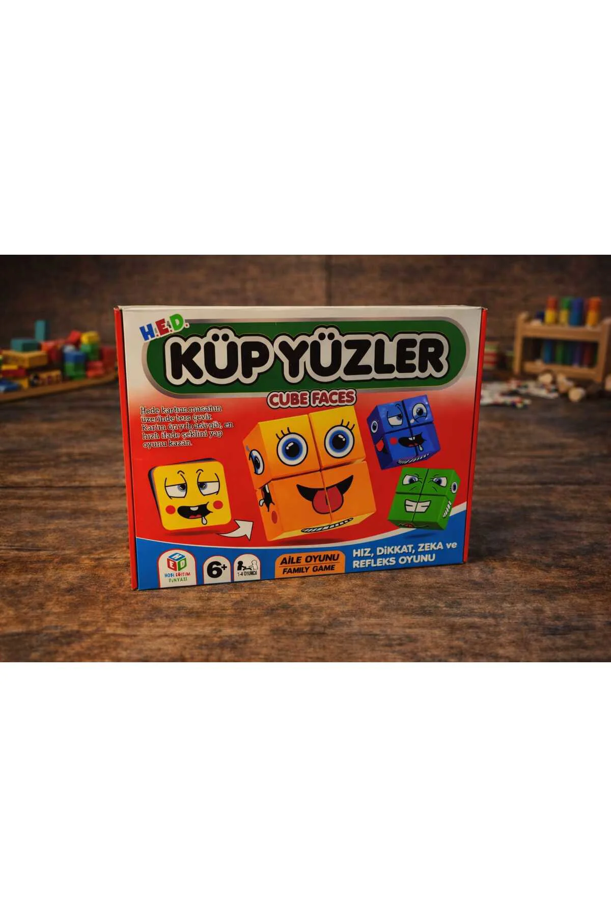 Küp Yüzler Göster Hızını Oyunu Eğitici Zeka Oyunu Zil Yoktur - Ailece Oynanır - Çocuklar İçin Kutu Oyun