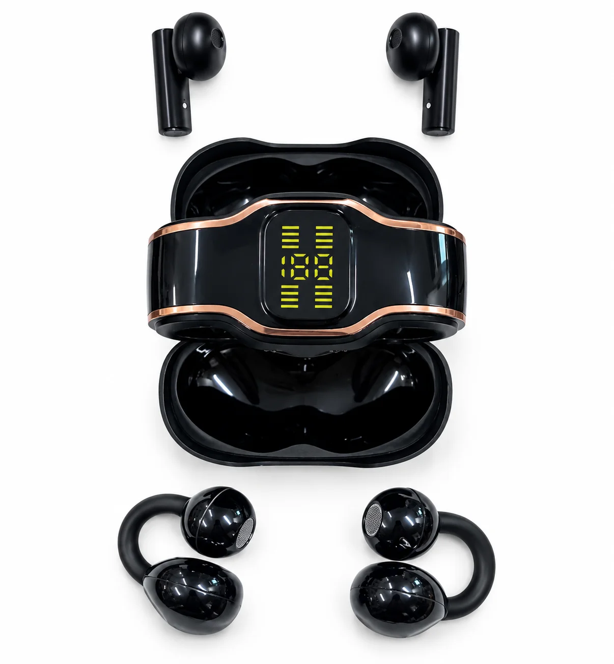 Küpe Tasarımını Sevenlere 4 Kulaklıklı Bluetooth Kulaklık Seti Kulağa Girmeyen Tasarım Küpe Tasarımını Sevenlere 4 Kulaklıklı Bluetooth Kulaklık Seti Kulağa Girmeyen Tasarım