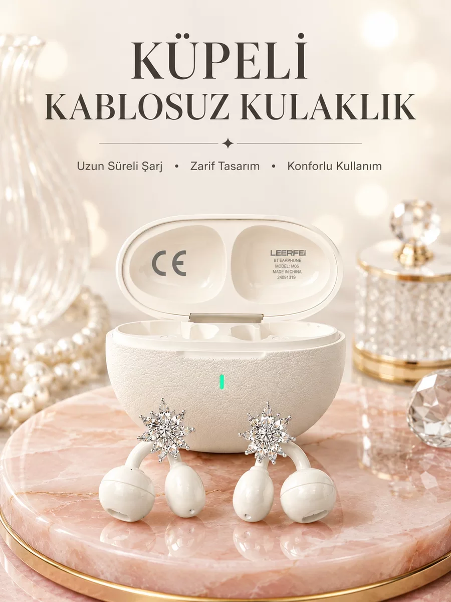 Küpeli Kablosuz Kulaklık Uzun Süreli Batarya Performansı