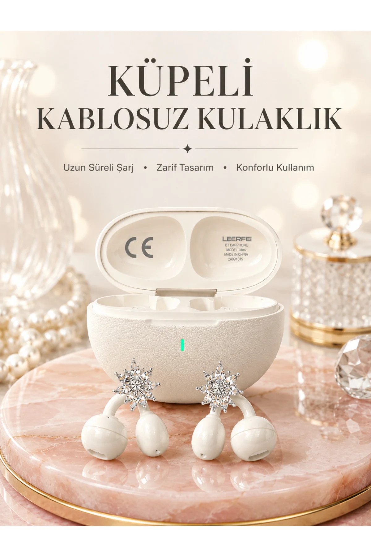 Küpeli Kablosuz Kulaklık Uzun Süreli Batarya Performansı