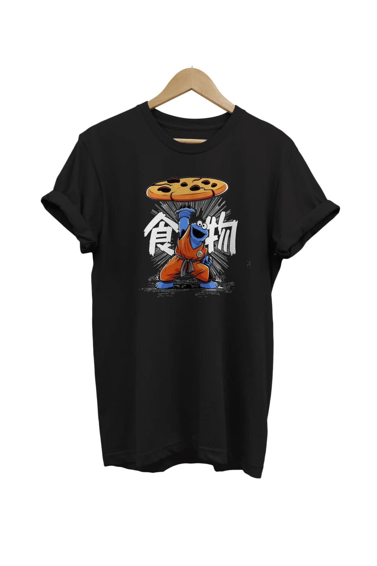 Kurabiye Canavarı Baskılı %100 Pamuk Oversize T-shirt Büyük Beden