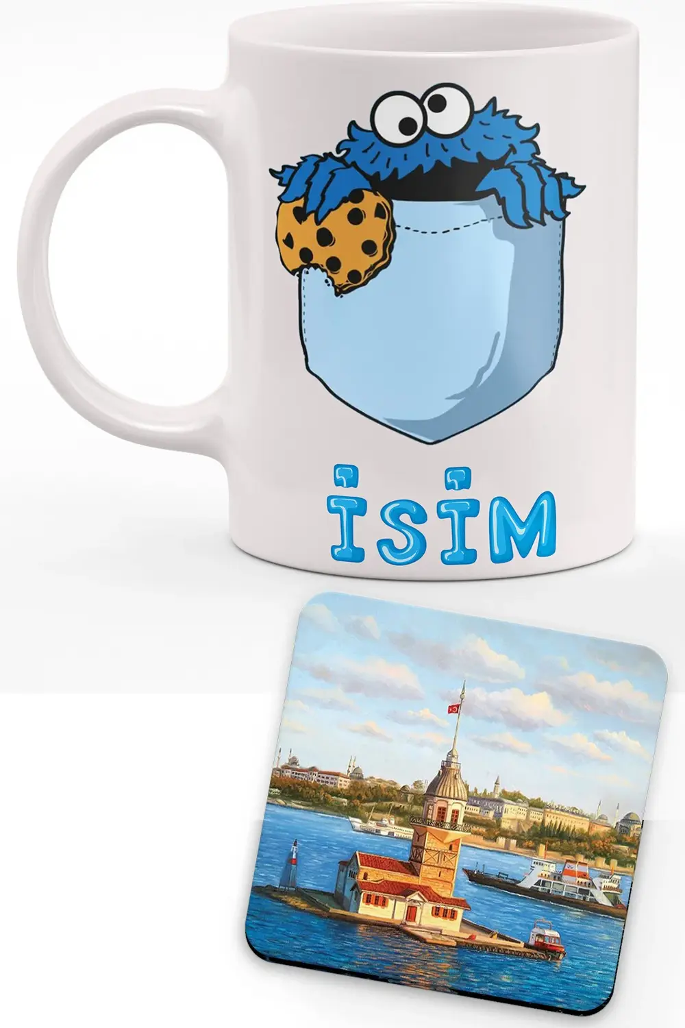 Kurabiye Canavarı, Kişiye Özel Isimli, Çift Tarafı Baskılı Porsel