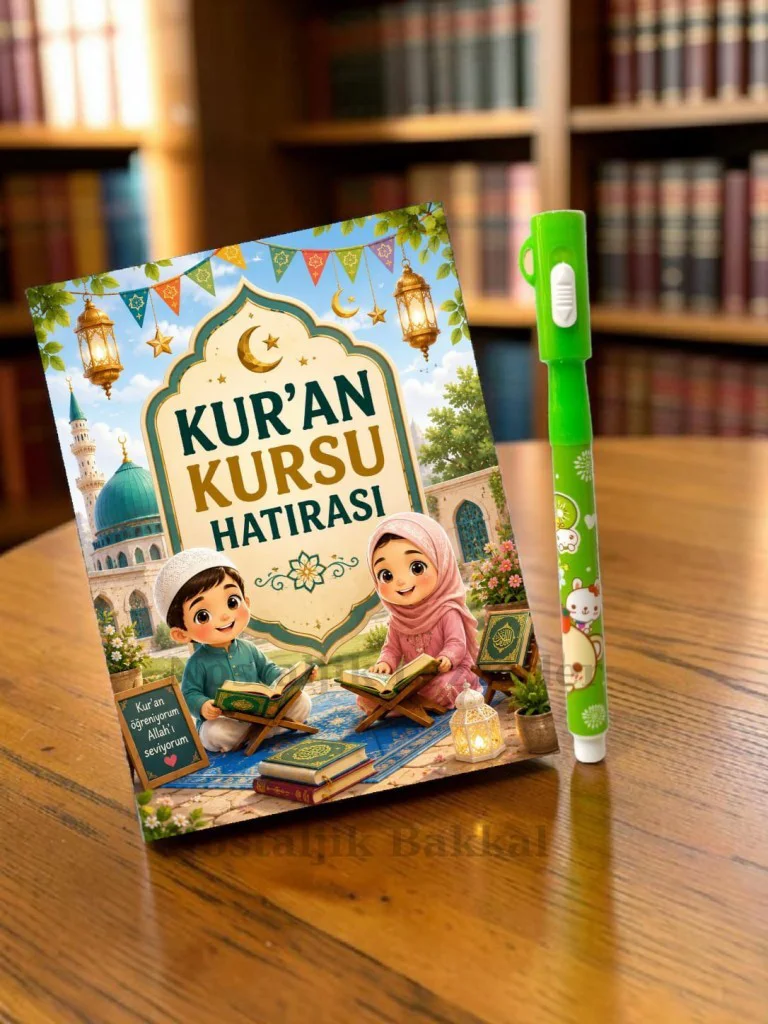 Kur'an Kursu Hatırası 10 Adet Görünmez Kalem Tebrik Kartı Hediye Seti