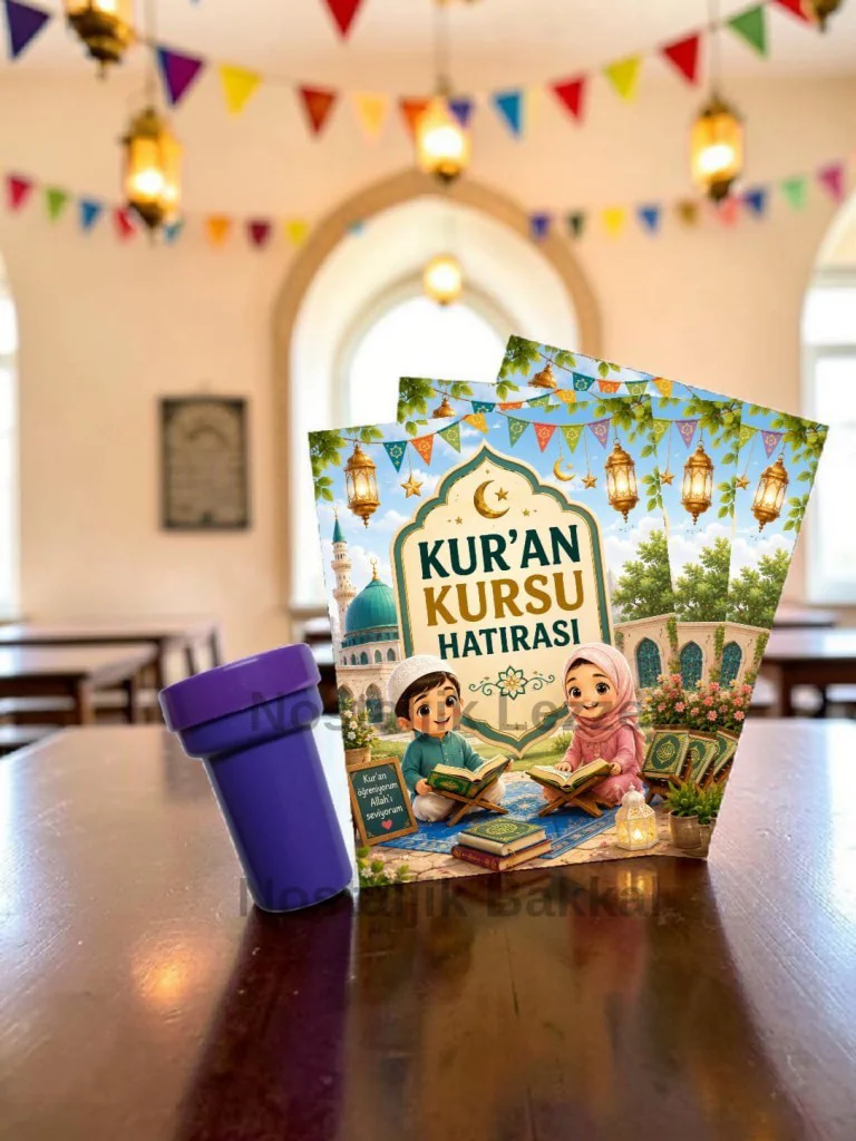 Kur'an Kursu Hatırası 10 Adet Mühür (Istampa) Tebrik Kartı Hediye Seti